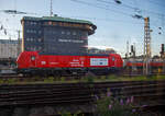 Die SIEMENS Vectron AC 193 969-3 (91 80 6193 969-3 D-DB) der DB Systemtechnik GmbH (Minden) ist am 07.09.2023 beim U-Boot (ehem. Stellwerk) Frankfurt (Main) Hbf abgestellt. Ein Bild aus unserem IC, daher leider etwas mit Spiegelung.

Die SIEMENS Vectron AC wurde 2021 von Siemens Mobilitiy in München-Allach, in der Variante B14, unter der Fabriknummer 22919 gebaut. Diese VECTRON ist ausschließlich nur in Deutschland zugelassen.
