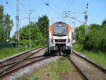 Nach einer Entgleisung stand die HVLE 159 008 mit der Rangierabteilung,am 16.Mai 2025,im Schotterbett von Grimmen.