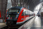 Zwei gekuppelte Dieseltriebwagen vom Typ Siemens Desiro Classic (642 502/642 102 und 642 103/642 503) stehen am 24.03.2015 im Hauptbahnhof Frankfurt am Main, als RE 34  Niddertalbahn  nach