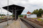 Am Bahnhof Dippoldiswalde der Weißeritztalbahn (Osterzgebirge) hier am 26 August 2013.