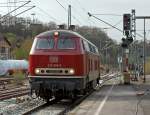 Heute konnte ich sie wieder sehen, die schne altrote 215 086-0 (eigentlich 225 086-8) der RE - Rheinische Eisenbahn rangiert am 31.03.2014 im Bahnhof Betzdorf/Sieg.