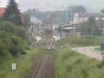 Bahnhof Wernshausen,am 01.September 2021,von einer Straßenbrücke aufgenommen.