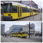 Zwei unterschiedliche Straenbahn der BVG