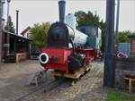 Dampflok gebaut bei der Hannoversche Maschinenbau AG im Jahr 1899 unter der Baunr. 3345, Bauart: C n2t, steht auf einem Rollbock um Reparaturen an der Lok auszuführen. Bruchhausen. 15.09.2019 