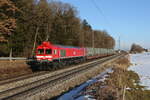 247 053 war mit einem M�llzug am 30. Januar 2026 bei Hufschlag auf dem Weg nach Traunstein.