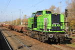 HVLE/BUG 203 105-2 stand am 07.11.2020 mit Bauzug in Rostock-Bramow 