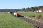 218 411-7 zieht einen Messzug von Marktredwitz bis Hof bei Neudes.