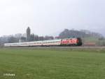 218 472-9 zieht bei Stein im Allgu den IC 2084 nach Hamburg.17.04.10