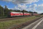 DB 218 397 steht vor ein Syltshuttle in Niebüll am 20 September 2022.