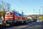 Die 218 191-5 (92 80 1218 191-5 D-MZE) der MZE - Manuel Zimmermann Eisenbahndienstleistungen, Hellenhahn-Schellenberg (Ww), ex DB 218 191-5, fährt am 04 November  2024, als Lz (Lokzug) bzw.