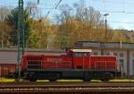 Die 294 865-1 (V90 remotorisiert) der DB Schenker steht am 20.03.2014 beim Gterbahnhof in Kreuztal.