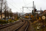 Der VT 204 ABpd (95 80 0640 104-5 D-HEB) ein Alstom Coradia LINT 27 der HLB (Hessische Landesbahn) hat am 22 November 2024, als RB 90  Westerwald-Sieg-Bahn  (Altenkirchen/Westerwald - Au/Sieg -