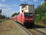 146 273 schob den RE Rostock-Hagenow Land,am 31.August 2024,aus dem Bahnhof Bad Kleinen.