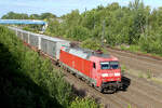 152 107-9 mit einen KLV Zug am Haken. Tostedt, 23.07.2026
