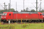 185 323-0 am 18.08.2024 während ihrer Wochenendruhe. Seevetal - Maschen (Rangierbahnhof).