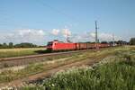 145 016-2 zieht mit einem EZ von Nürnberg Richtung Bamberg bei Kleingründlach vorbei.