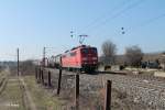 151 049-4 mit gemischten Gterzug bei Oestrich-Winkel.