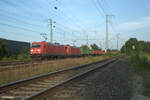 185 261-5 + 185 251-6 ziehen einen Scraptainerzug aus Linz durch Nürnberg Hohe Marter.