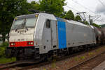 Die RAILPOOL 186 506-2 (91 80 6186 506-2 D-Rpool) fährt am 04 Juni 2025 mit einem Kesselwagenzug durch den Bahnhof Kirchen (Sieg) in Richtung Köln.