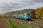 193 813 von  Railpool2 mit einem Autozug auf dem Weg nach W�rzburg am 12.
