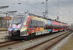 442 854-6 als Schler Sonderzug von Rostock Hbf nach Ribnitz-Damgarten-West bei der Ausfahrt im Rostocker Hbf.08.04.2016