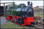 Die bestens gepflegte MFLL Lok 3, stand trotz tristem Wetter vor dem Lokschuppen und konnte am 29.12.2023 zu den Glühweinfahrten genauer betrachtet werden.