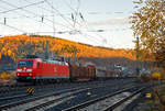   Die 185 146-8 (91 80 6185 146-8 D-DB) der DB Cargo AG fährt am 18.11.2016 mit einem gem.