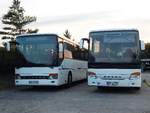 Setra 315 UL von Unger und Setra 415 UL von Becker-Strelitz Reisen aus Deutschland in Neubrandenburg.