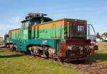 Die ex RBH 001 (97 80 1200 001-1 D-RBH)  ehemalig der RBH Logistics GmbH (ex RAG Bahn und Hafen GmbH), ex RAG E 001, am 25.03.2017 im DB Museum Koblenz-Lützel.