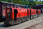 Die Ruhrthaler G160 Trio Grubenlokomotive Lok 49 der FGF (Feld- und Grubenbahnmuseum Fortuna, Solms), ex Lok 52 Bergwerk Niederberg (Neukirchen-Vluyn), am 07.07.2013 beim Fahrtag der FGF in