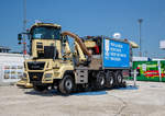   Der Graziella Zweiwege-Böschungsmäh-LKW (ZW-Saugmäher-LKW) der Müller Gleisbau AG wurde auf der Messe “transport logistic 2019“ in München (hier 05.06.2019) auf