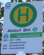 (198'300) - VGN/Meidenbauer-Haltestellenschild - Altdorf, Bhf.