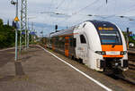 Zwei gekuppelte vierteilige Siemens Desiro HC 462 054 und 462 038 des RRX Rhein-Ruhr-Express (betrieben vom der National Express), fahren am 26 Mai 2024, als RRX RE 1 „NRW-Express“ (Aachen