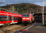   Der Rhein-Sieg-Express (RSX), die Regional-Express-Linie 9, am 11.03.2019 im Bahnhof Betzdorf Sieg.