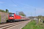 147 014 war am 19.04.2014 mit einer RB von Heilbronn Hbf nach Stuttgart Hbf unterwegs und wurde dabei in Lauffen(Neckar) fotografiert.