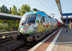 Die 182 002-6  Es gibt immer was zu entdecken mit dem RE1  (91 80 6182 002-6 D-DB) der DB Regio steht am 19.09.2018 im Hauptbahnhof Brandenburg an der Havel.mit dem RE 1 nach Frankfurt (Oder) zur