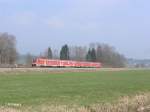 Zwei 612er ziehen bei Stein im Allgu als RE Lindau/Oberstdorf.