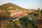 445 047 verlässt Gemünden als RE54 4628 Würzburg - Frankfurt/Main.