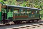 Donnerbchsen Grossraumwagen 53 der IBS (Interessengemeinschaft Brohltal-Schmalspureisenbahn), abgestellt am 02.09.2012 im Schmalspur-Bahnhof Bohl der Brohltalbahn.