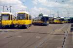 BVG: Verschiedene Tramzüge aufgenommen im Juni 2004 in Berlin.