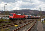 Die 187 168 (91 80 6187 168-0 D-DB) der DB Cargo AG fhrt am 14.04.2022 mit einem Coilzug durch Niederschelden / Niederschelderhtte in Richtung Kln.