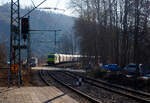 Heute nun in Gegenrichtung, die an die Captrain Deutschland GmbH vermietete und durch die DE - Dortmunder Eisenbahn GmbH eingesetzte SIEMENS Vectron Dual Mode 248 037-4 „Westfalen“ (90 80 2248 037-4 D-DE) der Alpha Trains Luxembourg s.à.r.l. (Luxembourg) fährt am 18 Februar 2025, mit einem Coilzug (Wagen der Gattung Shimmnis-ttu der Ermewa) durch Kirchen/Sieg in Richtung Siegen.

Nochmals einen lieben Gruß an den netten Lokführer zurück. 
