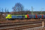 Die an die Captrain Deutschland GmbH vermietete und durch die DE - Dortmunder Eisenbahn GmbH eingesetzte SIEMENS Vectron Dual Mode 248 037-4 „Westfalen“ (90 80 2248 037-4 D-DE) der Alpha