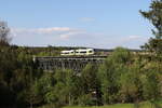650 731 und 650 709 auf dem  Fichtelnaabviadukt  am 13. Mai 2025.