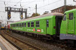 Der Barwagen „Deine Bord-Bar“  D-GfF 56 80 89-90 673-5 WGmz 038.8 der GfF - Gesellschaft für Fahrzeugtechnik mbH in Crailsheim (ein ehemaliger Gesellschaftswagen bzw.