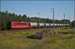 LEG 250 137 / 155 137-3 fuhr mit Kesselwagen des Einstellers GATX am 29.08.2017 durch die Berliner Wuhlheide
