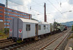   Ein Trafotransport der Amprion GmbH, ex RWE Energie AG, steht am 25.08.2019 im Bahnhof Siegen-Geisweid, da es erst wieder in der folgenden Nacht über die Siegstrecke weiter nach Wesel zum