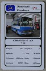 (271'357) - Quartett-Spielkarte mit K�ssbohrer SETRA S 80 von 1974 am 19.