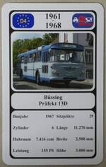 (276'209) - Quartett-Spielkarte mit B�ssing Pr�fekt 13D von 1967 am 2.