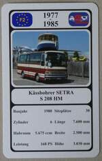 (276'731) - Quartett-Spielkarte mit Kssbohrer SETRA S 208 HM von 1980 am 15.